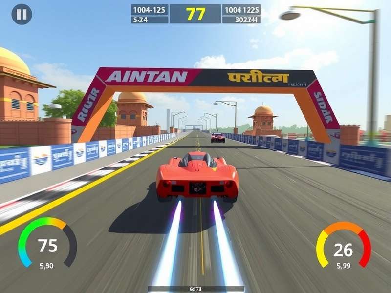 Sultan S Sprint gameplay screenshot showing racing cars in Indian environment